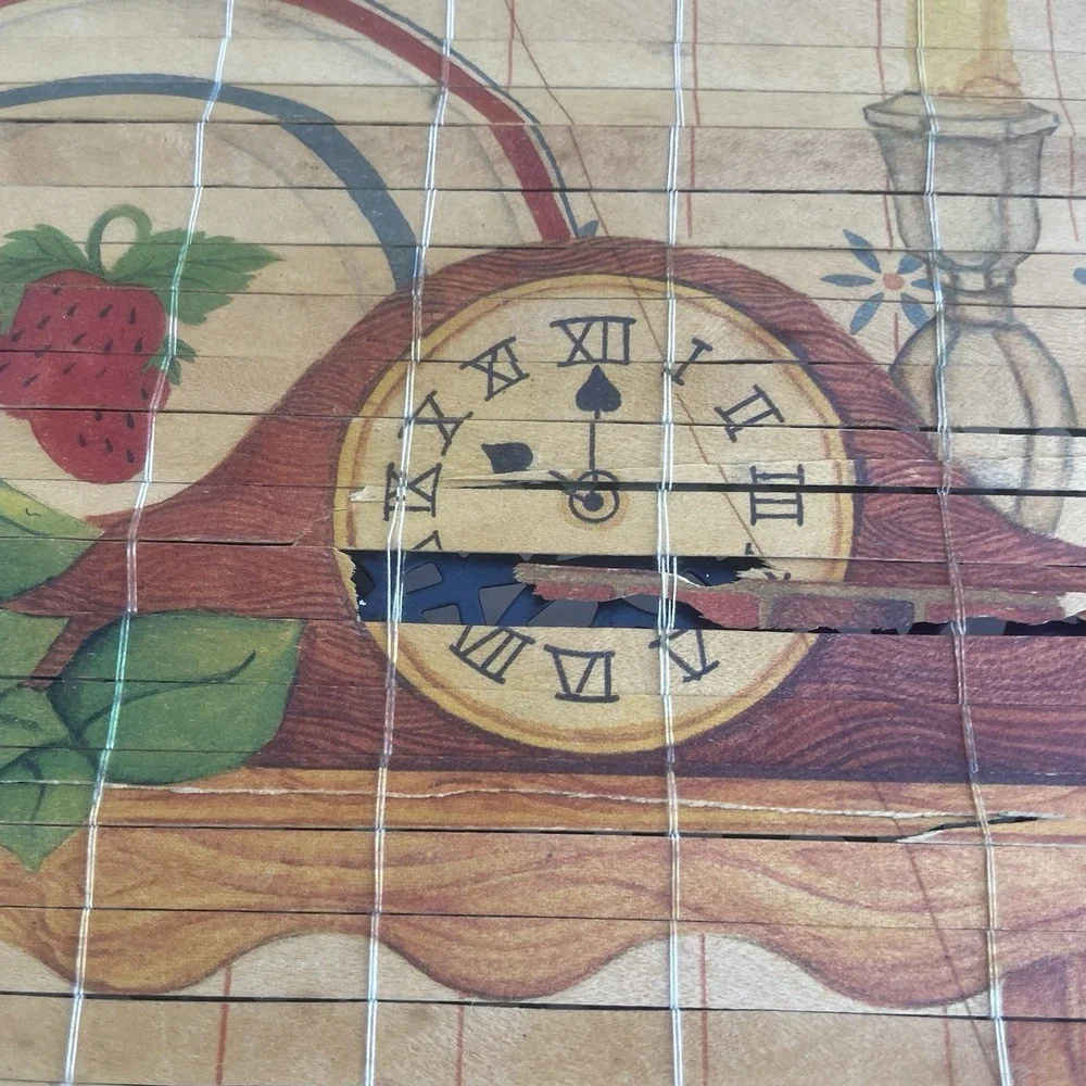 Vintage 1987 Reversible Bamboo Calendar 33.5